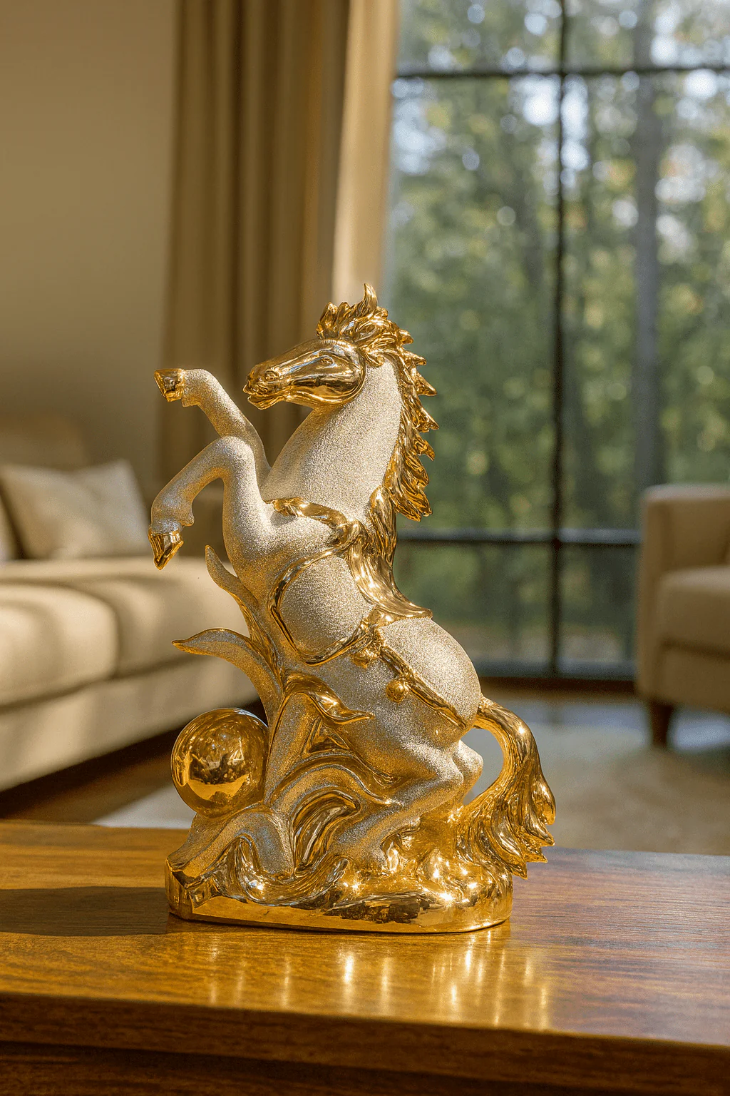 Rearing Horse Statue